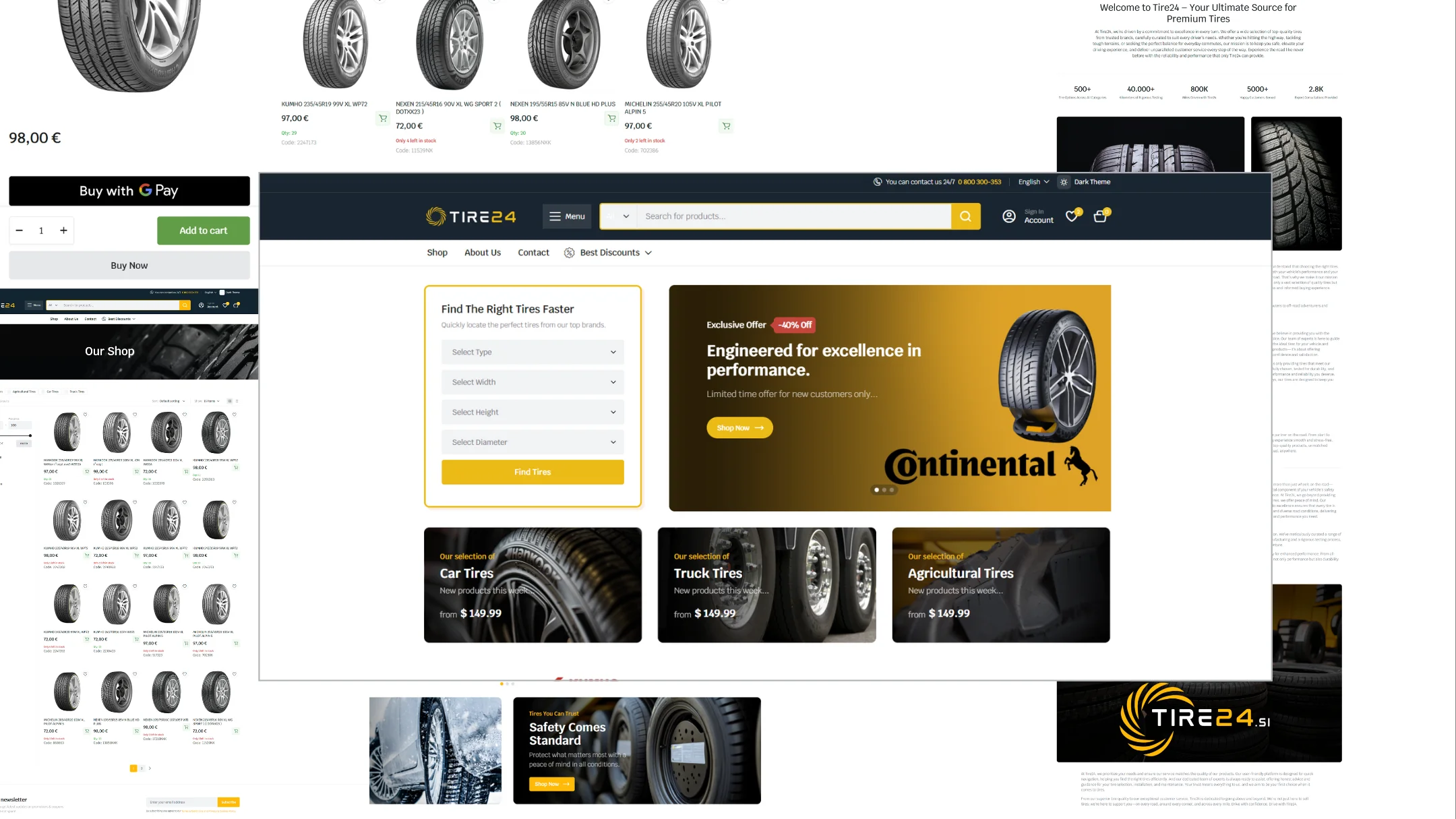 Tire24 E-Commerce Platform Hero Image